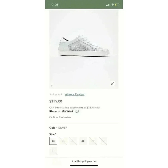 NWT P448 John Fiore Sneakers ANTHRO online exclusive MSRP$315 Sold Out in Sz 39 - Picture 4 of 6